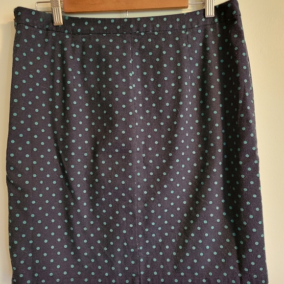 GAP Navy and Green Polka dot Pencil Skirt, 10 - Picture 2 of 7
